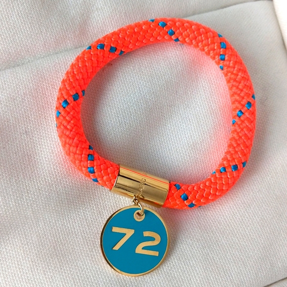 NWOT Marc By Marc Jacobs Nylon and Golden Brass 72 Location Bangle - Picture 9 of 10